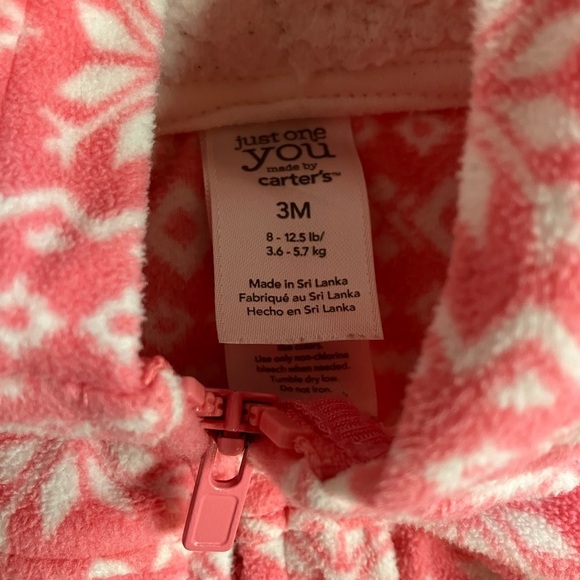 Carter's Pink and White Baby Hoodie - Picture 2 of 5